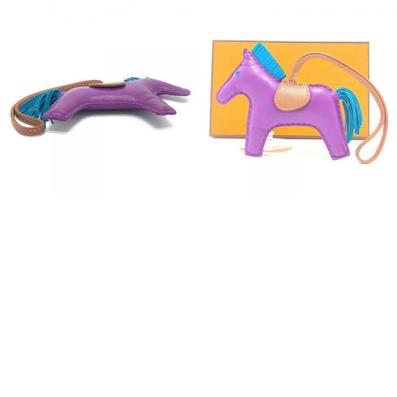 HERMES Rodeo GM Bag accessories strap Bag charm Leather purple - Picture 2 of 12